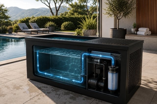 Filterreinigung eines Ice Tubs