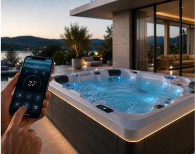 Moderener Whirlpool mit intelligenter Smartphone Bedienung